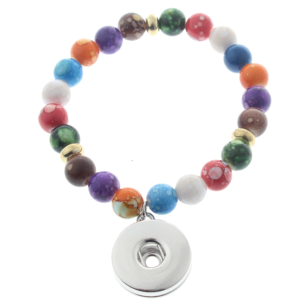 20mm Colorful beads yoga snap bracelet