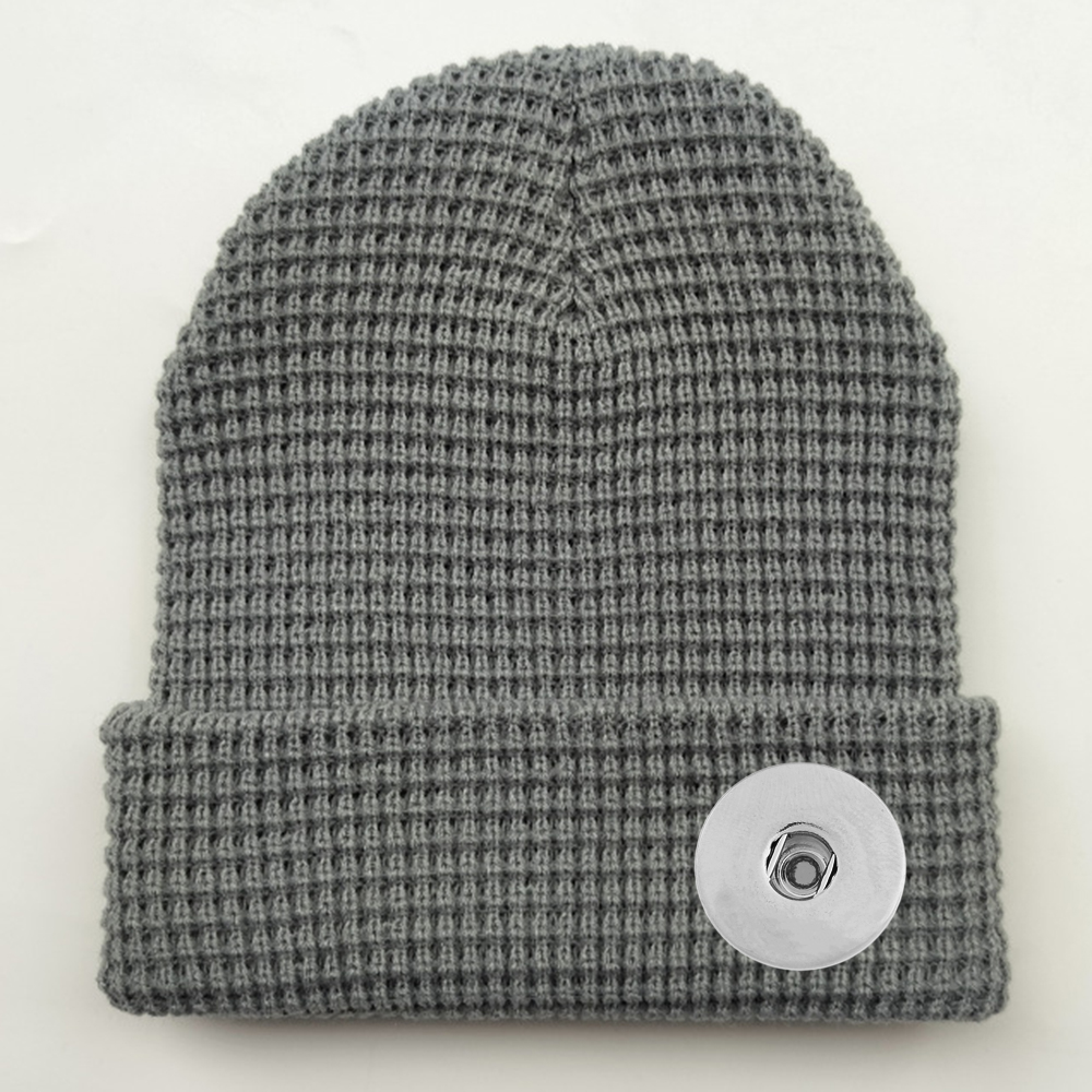 20mm Snap Button Waffle Knit Hat