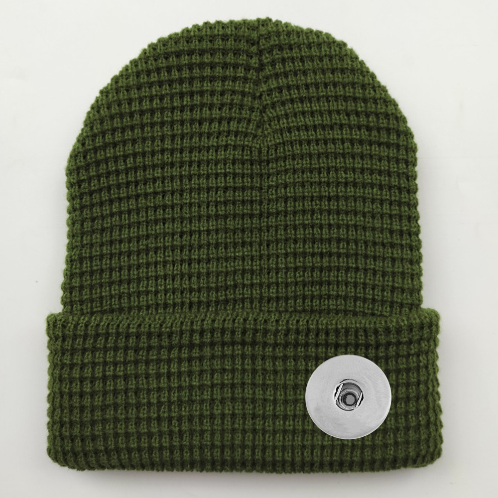 20mm Snap Button Waffle Knit Hat