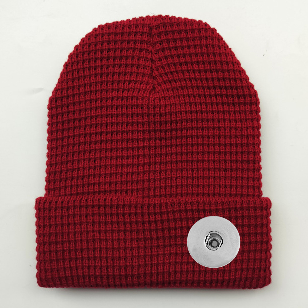 20mm Snap Button Waffle Knit Hat