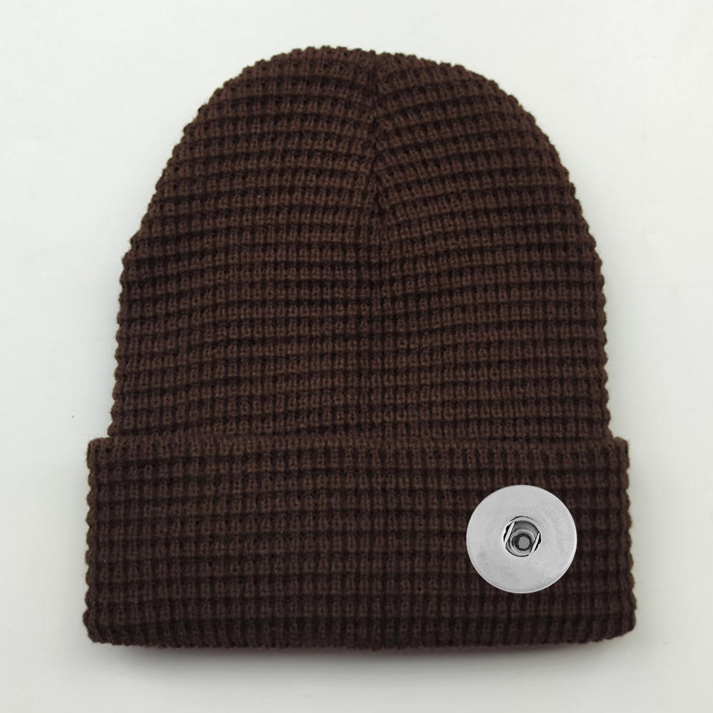 20mm Snap Button Waffle Knit Hat