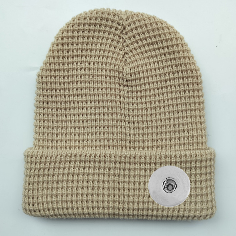 20mm Snap Button Waffle Knit Hat