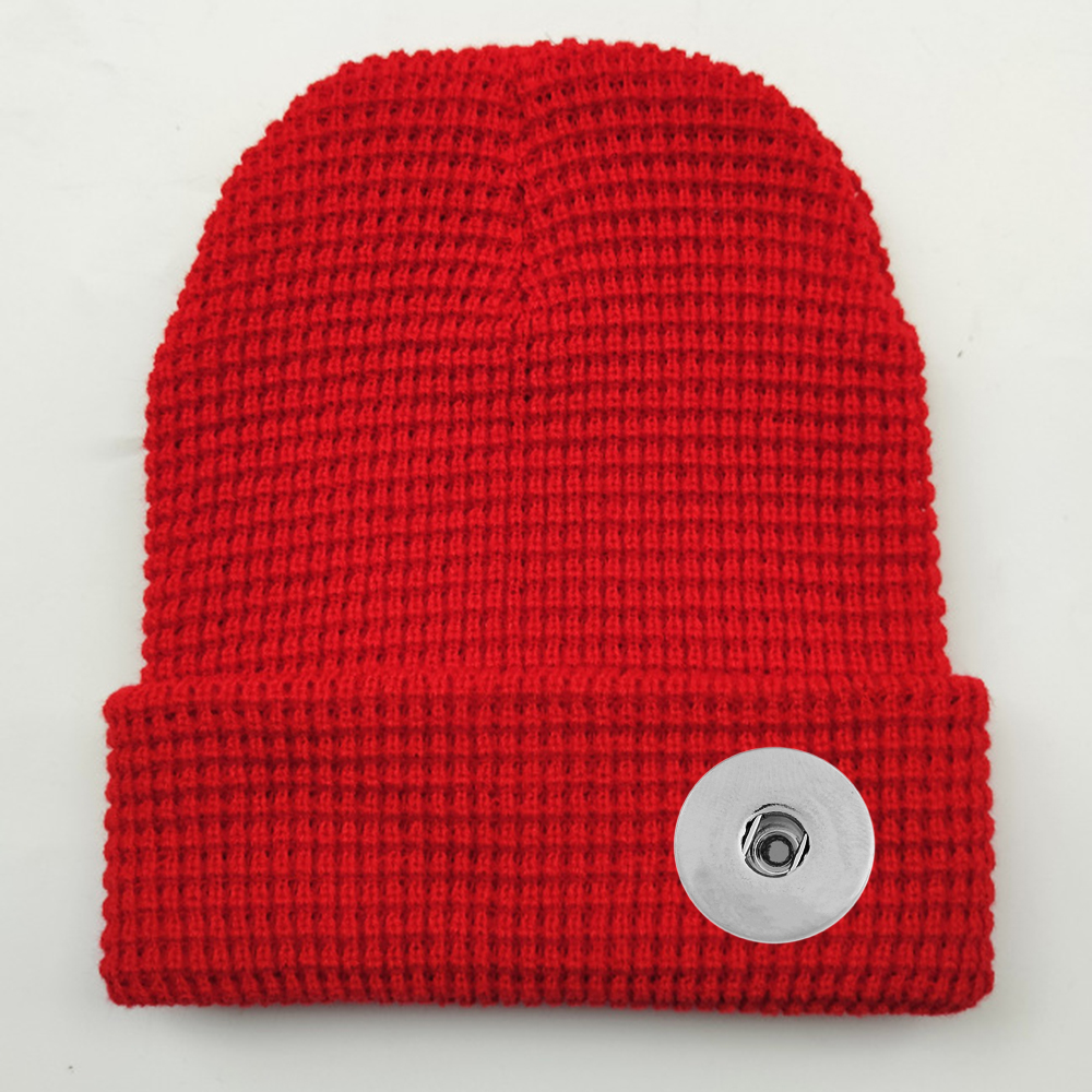 20mm Snap Button Waffle Knit Hat