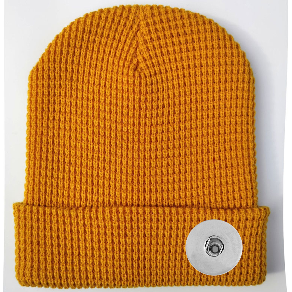 20mm Snap Button Waffle Knit Hat