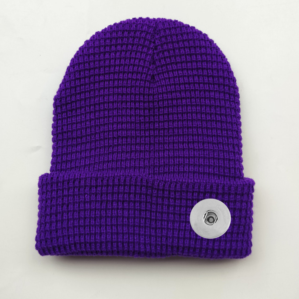 20mm Snap Button Waffle Knit Hat