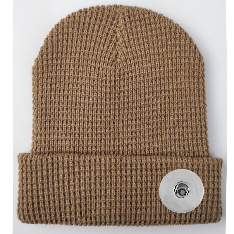 20mm Snap Button Waffle Knit Hat