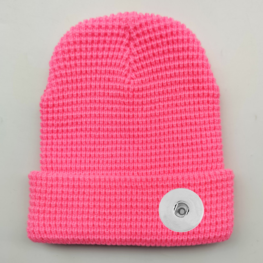 20mm Snap Button Waffle Knit Hat