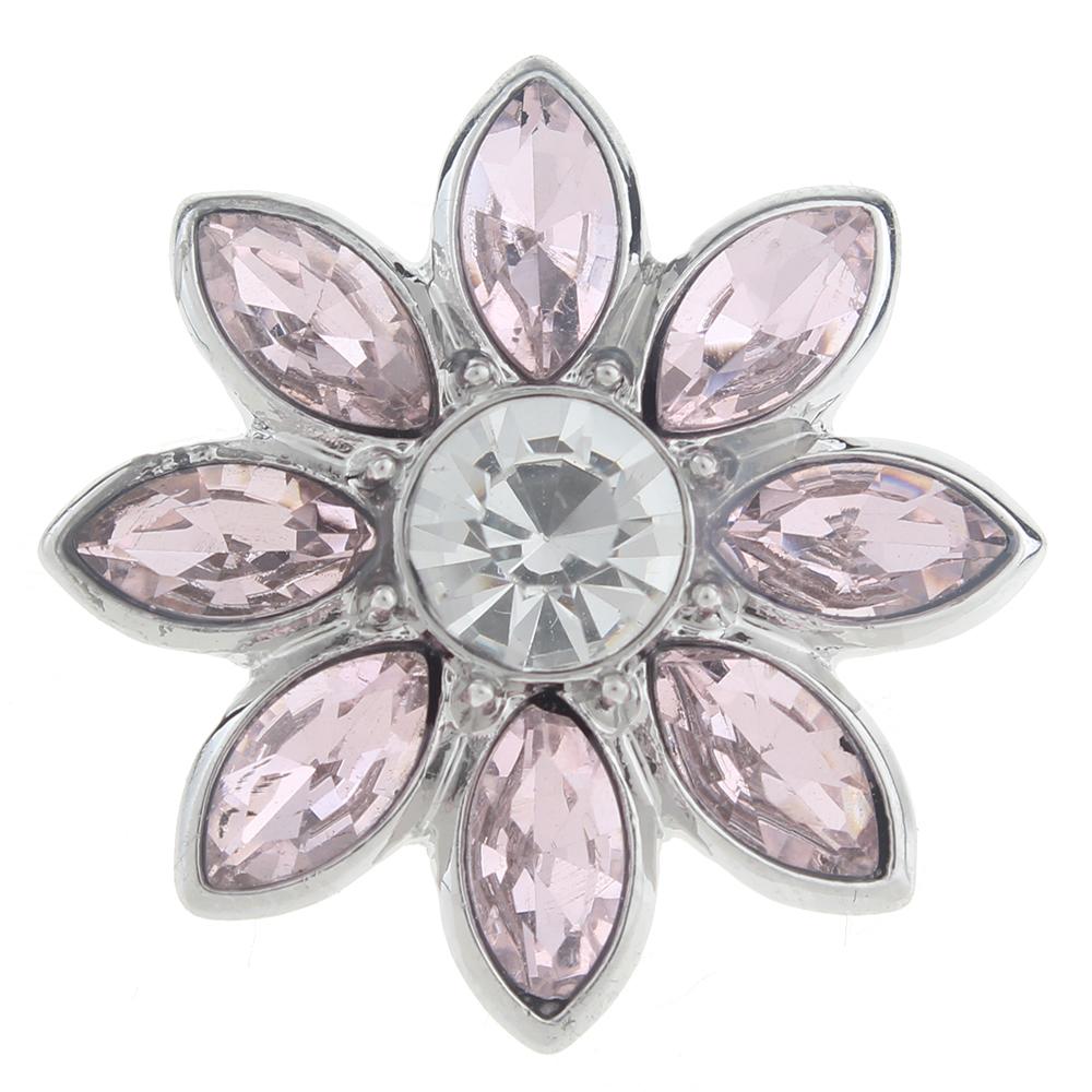 20mm flower Snap Button with rhinestone