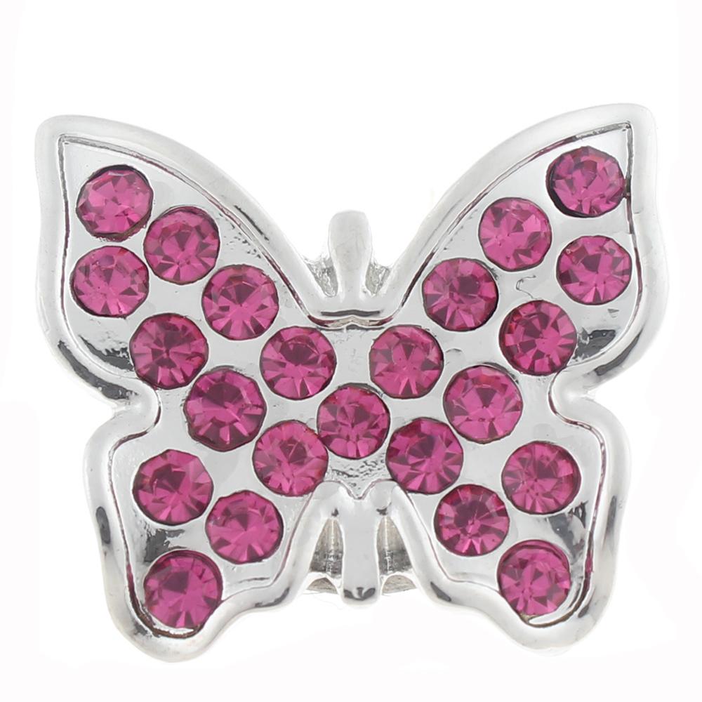 20mm Snap Button plated sliver with rhinestone