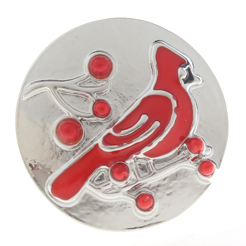 20MM red bird Snap Button