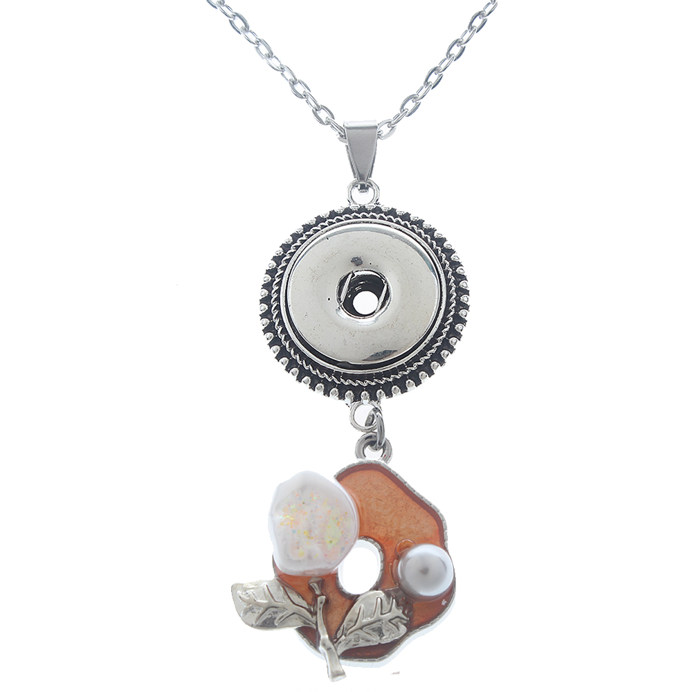 20mm Flower Pearl Alloy Pendant Necklace