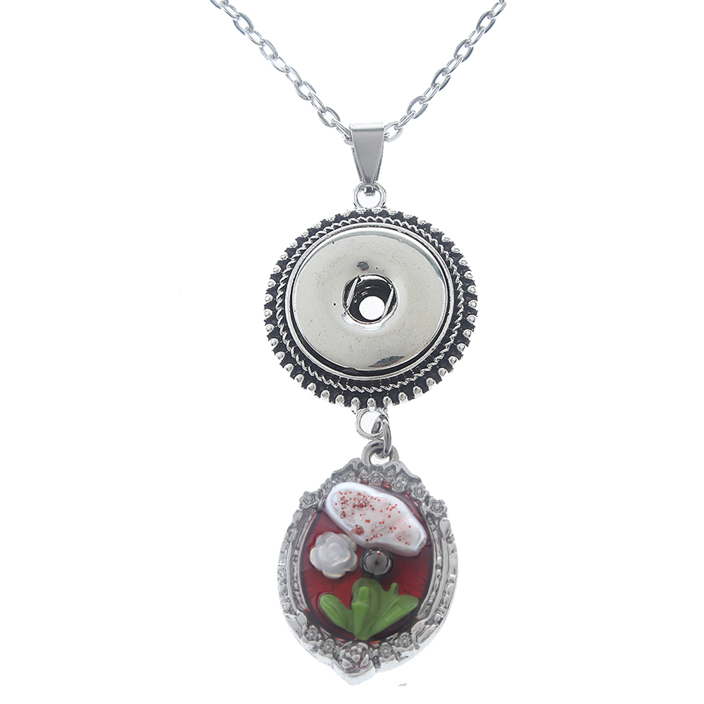 20mm Flower Pearl Alloy Pendant Necklace