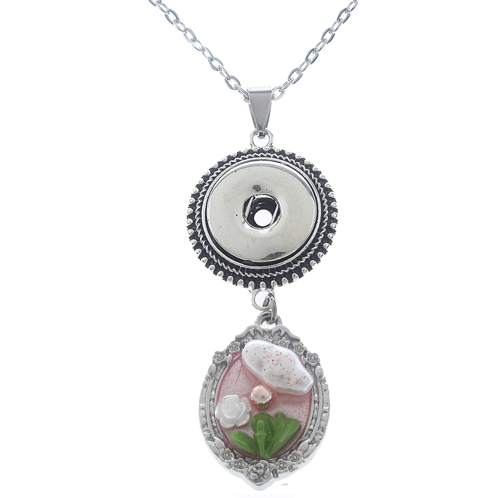 20mm Flower Pearl Alloy Pendant Necklace