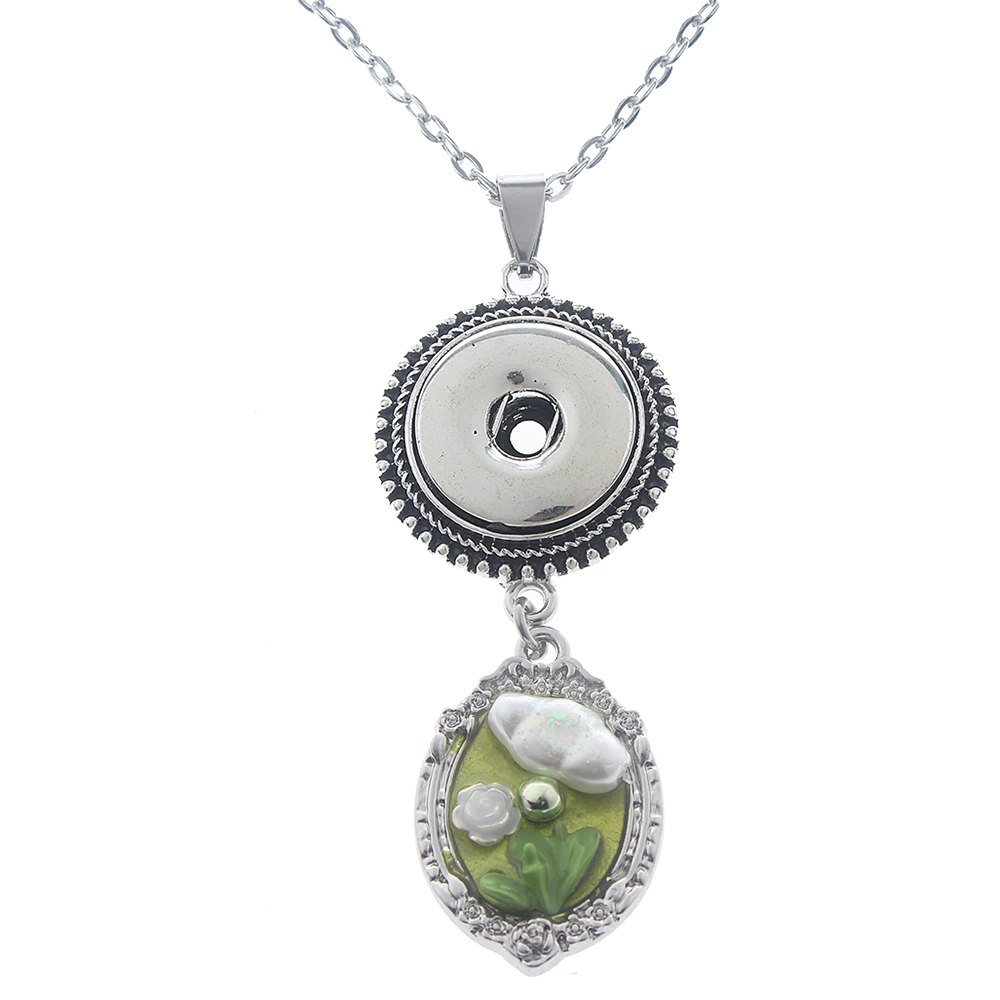 20mm Flower Pearl Alloy Pendant Necklace