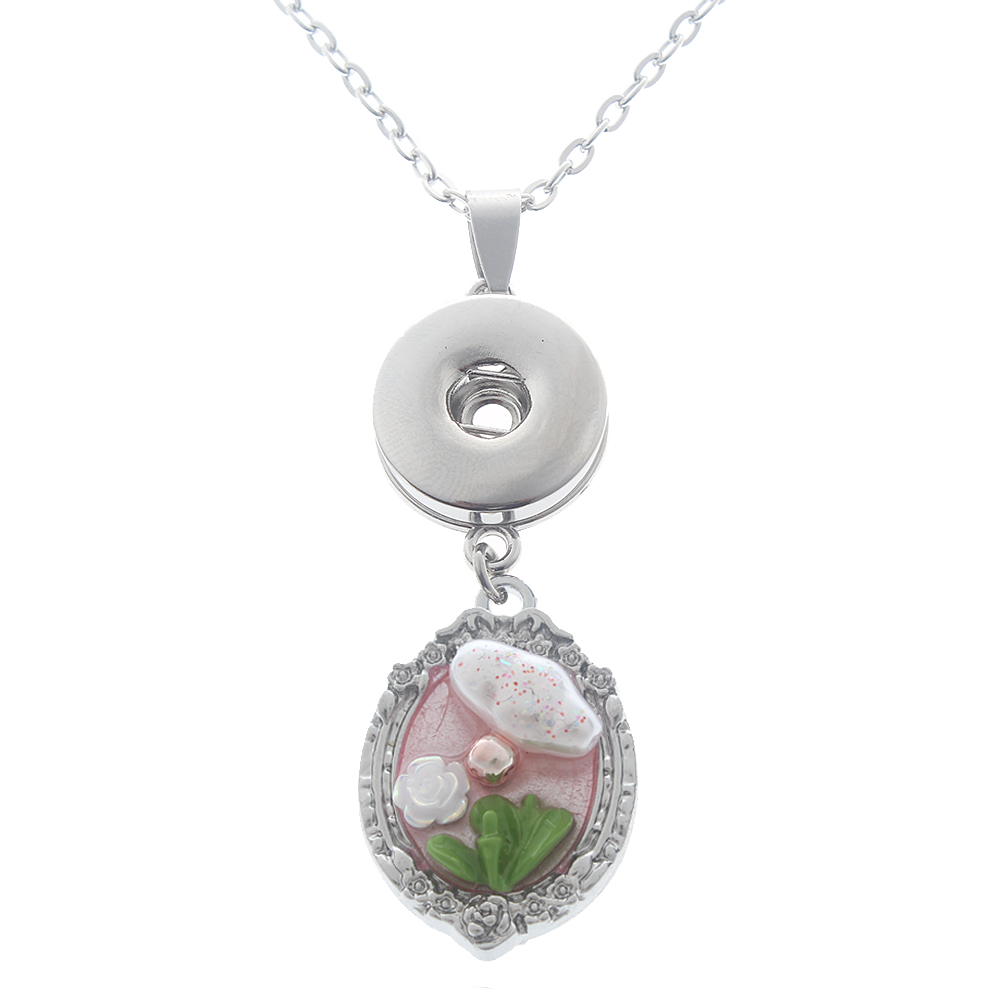 20mm Flower Pearl Alloy Pendant Necklace