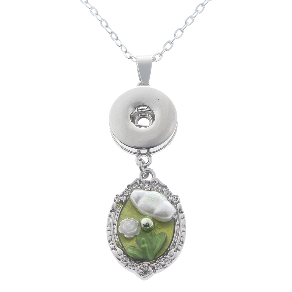 20mm Flower Pearl Alloy Pendant Necklace