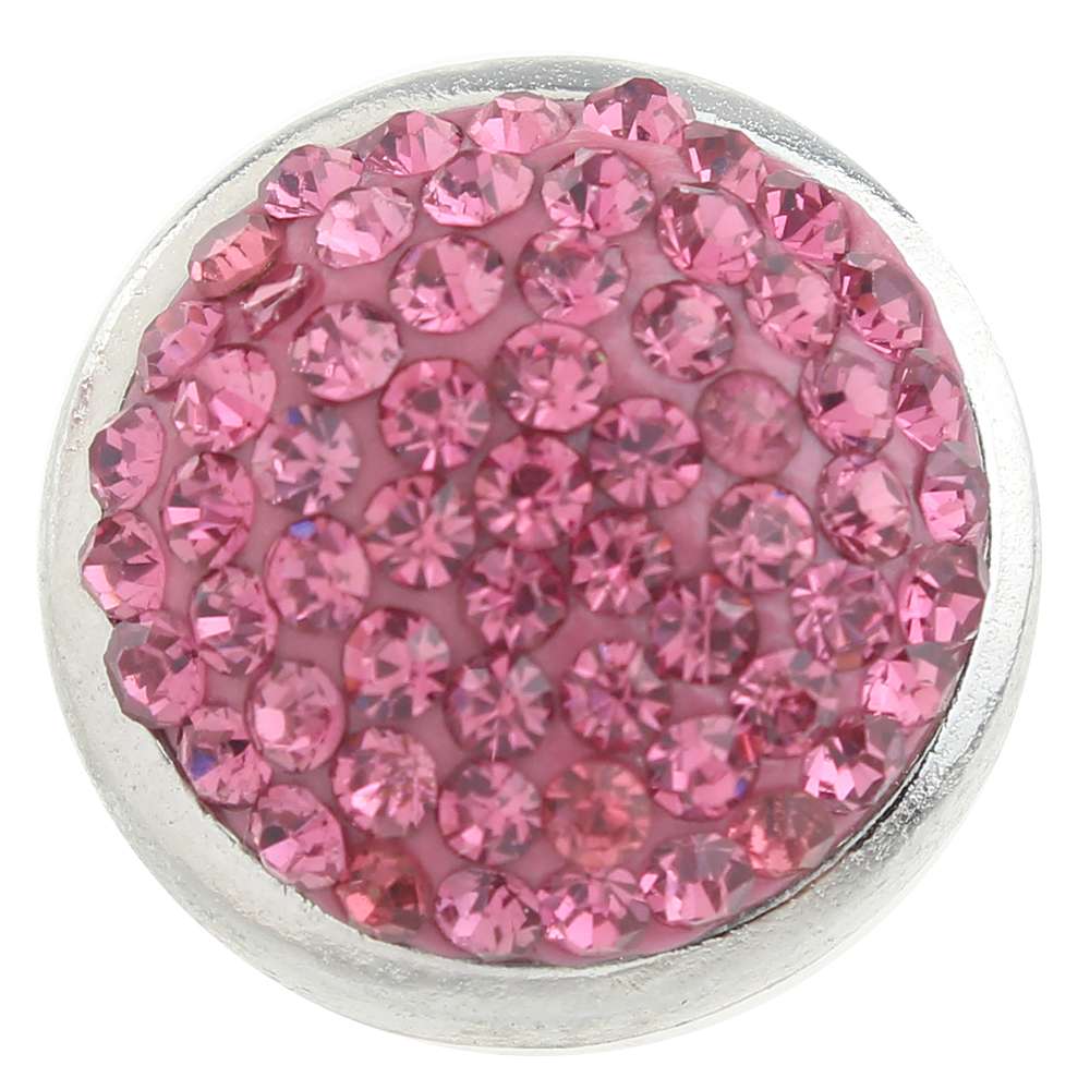 Rose Clay-Rhinestone Alloy 20mm Snap Button