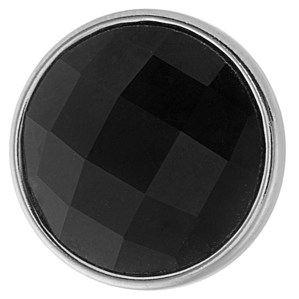 18mm Black Cut glass snaps jewelry