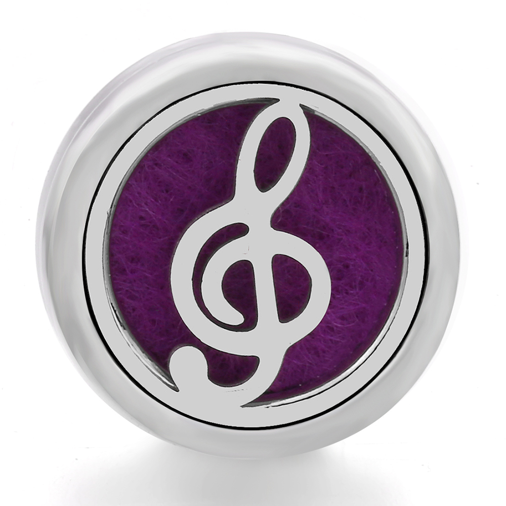 Musical Notes Alloy Clover Aromatherapy/Essential Oil Diffuser Perfume Locket snaps button