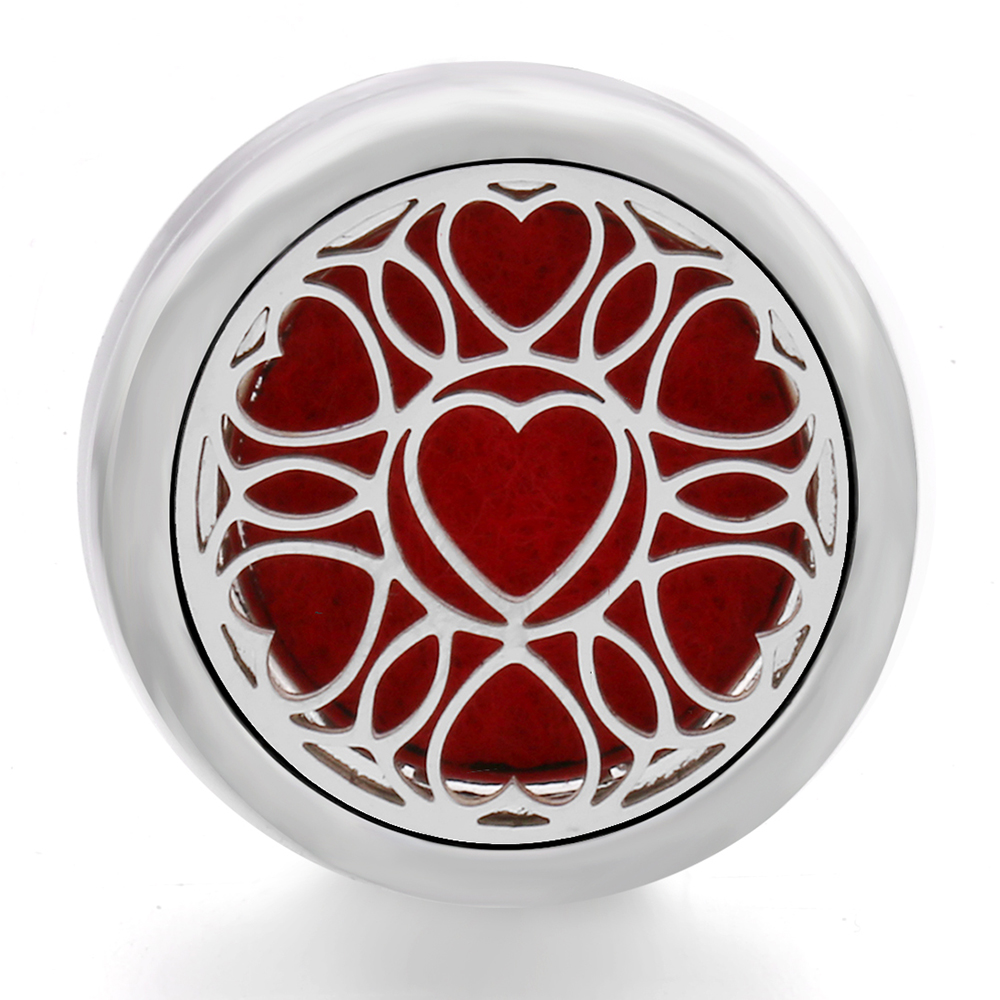 Heart Alloy Clover Aromatherapy/Essential Oil Diffuser Perfume Locket snaps button