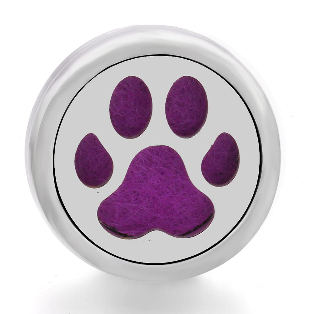 Paw prints Alloy Clover Aromatherapy/Essential Oil Diffuser Perfume Locket snaps button