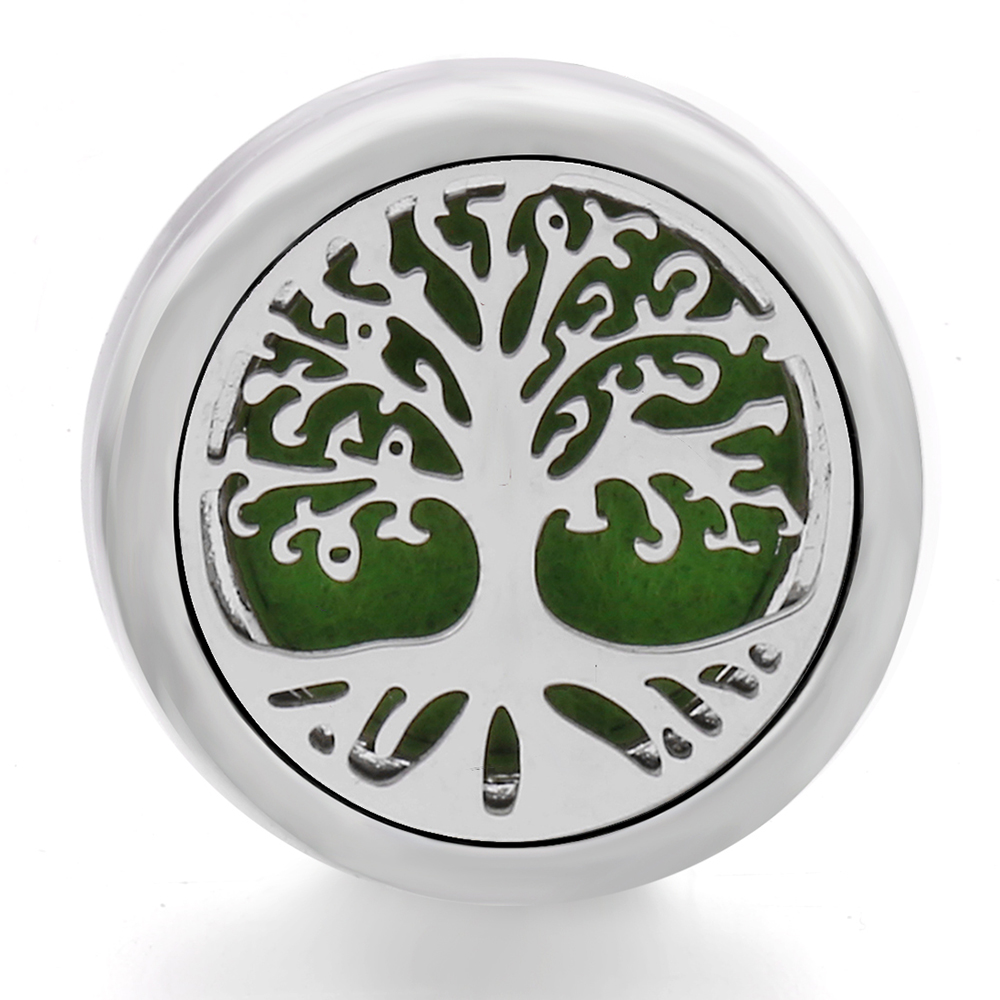 Tree of Life Alloy Clover Aromatherapy/Essential Oil Diffuser Perfume Locket snaps button