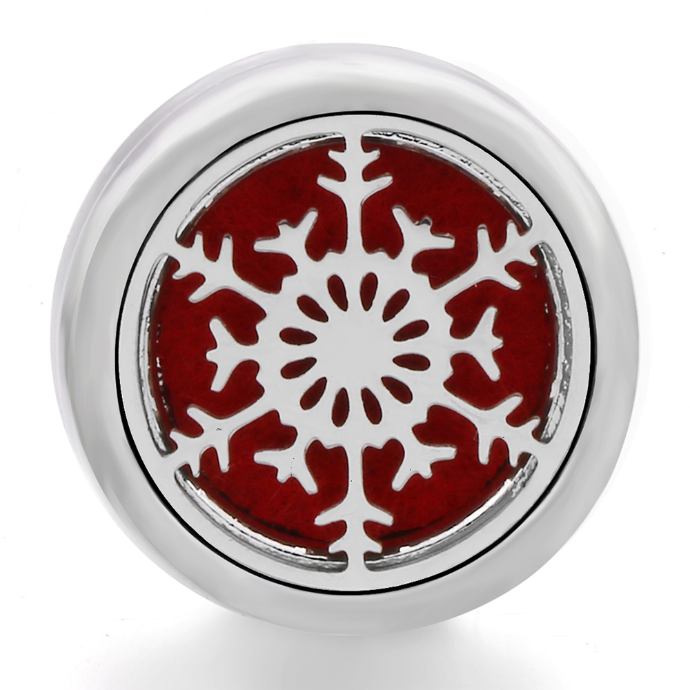 Snowflake Alloy Clover Aromatherapy/Essential Oil Diffuser Perfume Locket snaps button