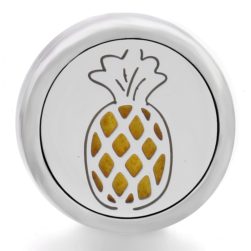 Pineapple Alloy Clover Aromatherapy/Essential Oil Diffuser Perfume Locket snaps button