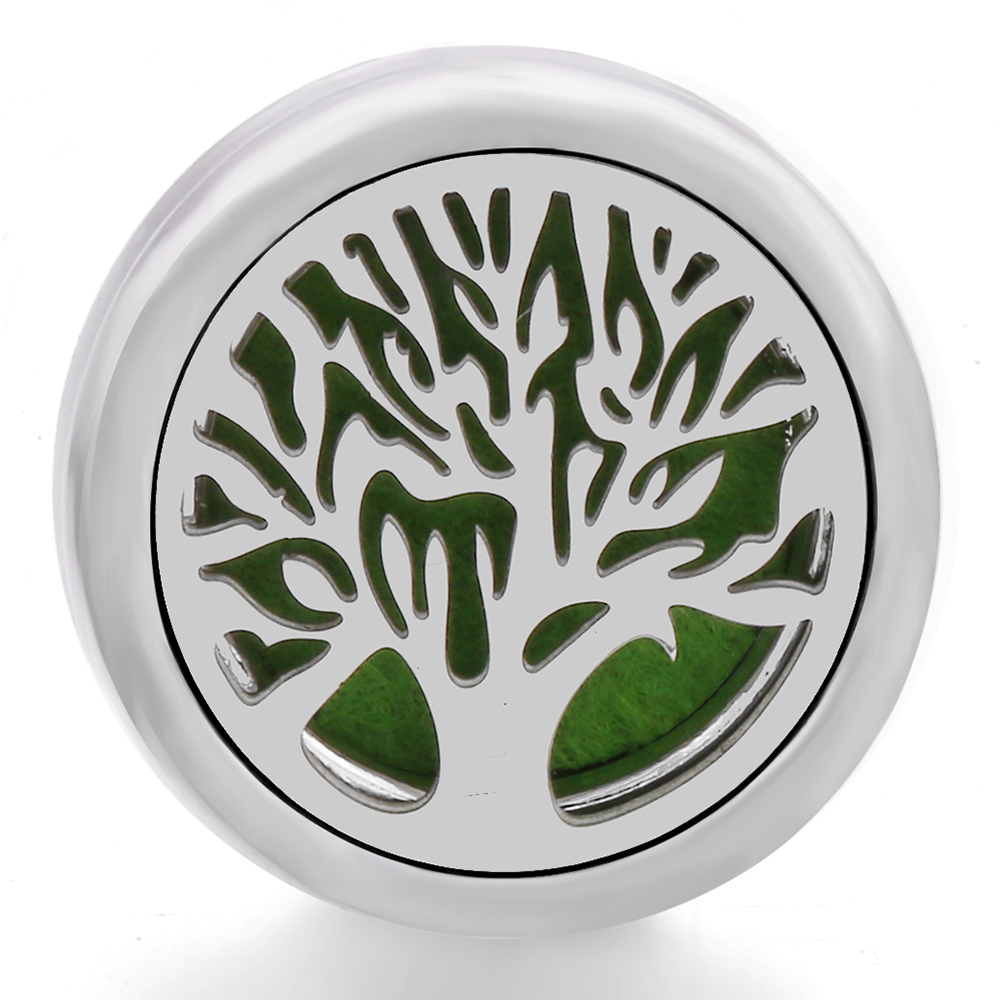 Tree of Life Alloy Clover Aromatherapy/Essential Oil Diffuser Perfume Locket snaps button