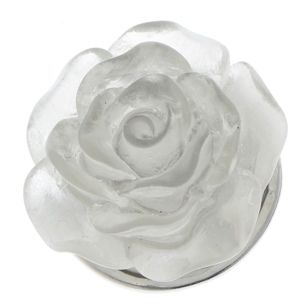 20mm Crystal ice transparent luminous rose flower resin snap button