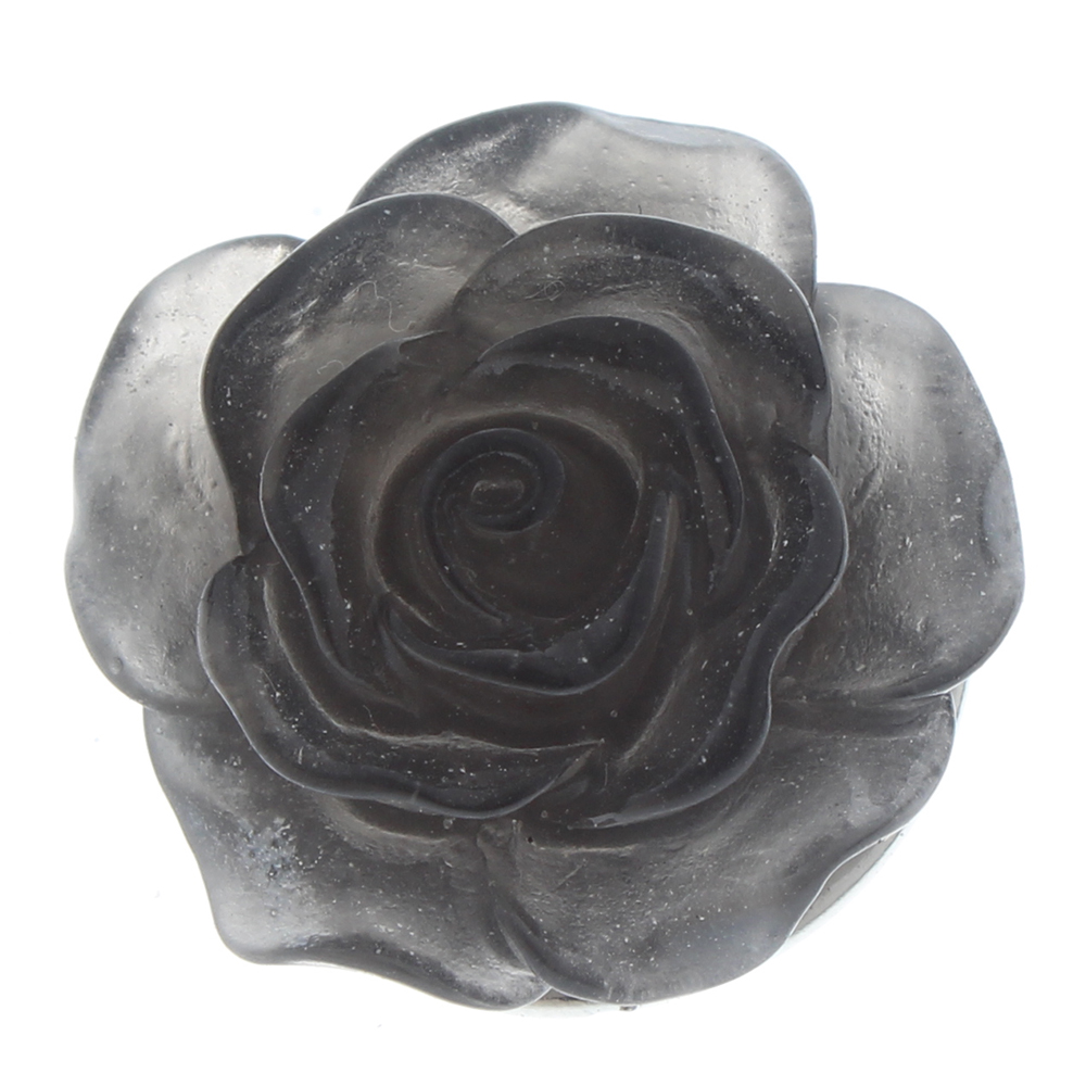 20mm Crystal ice transparent luminous rose flower resin snap button