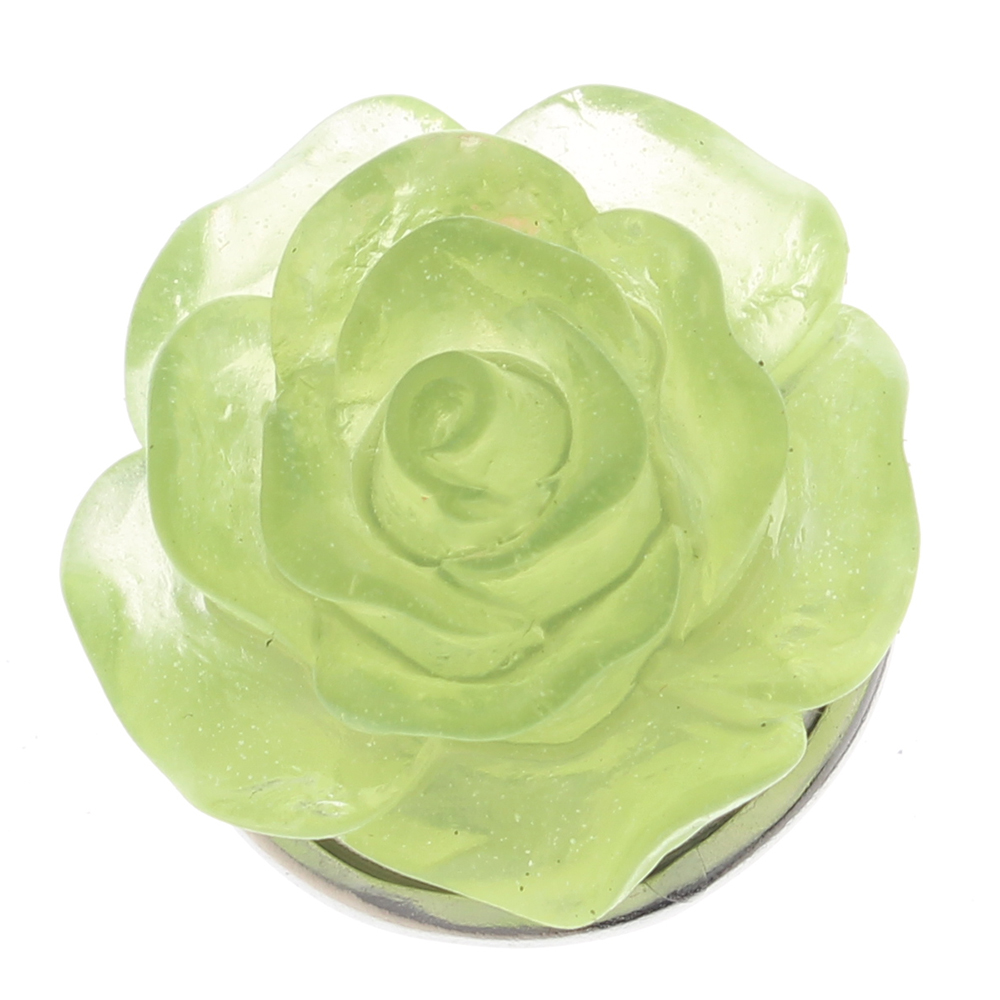 20mm Crystal ice transparent luminous rose flower resin snap button