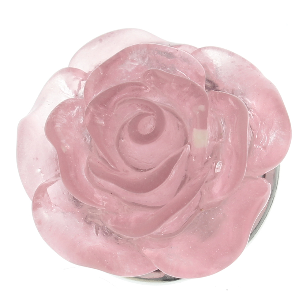 20mm Crystal ice transparent luminous rose flower resin snap button