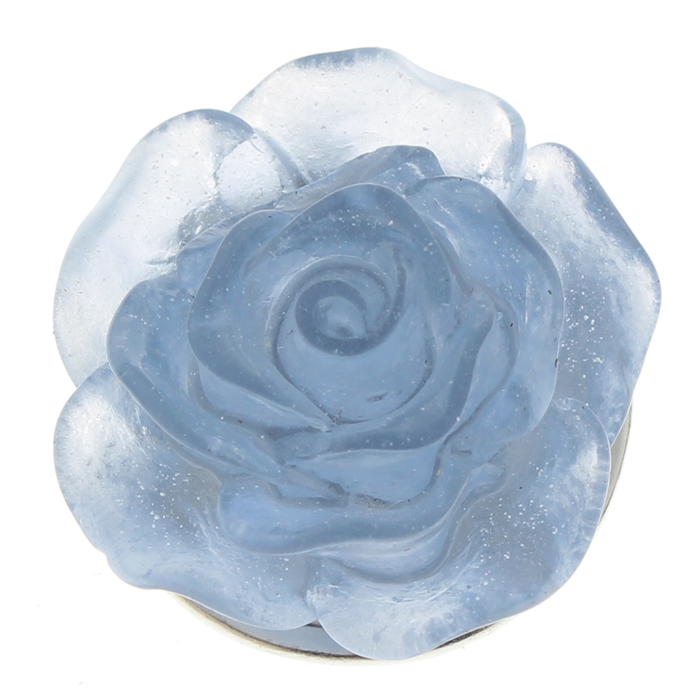 20mm Crystal ice transparent luminous rose flower resin snap button