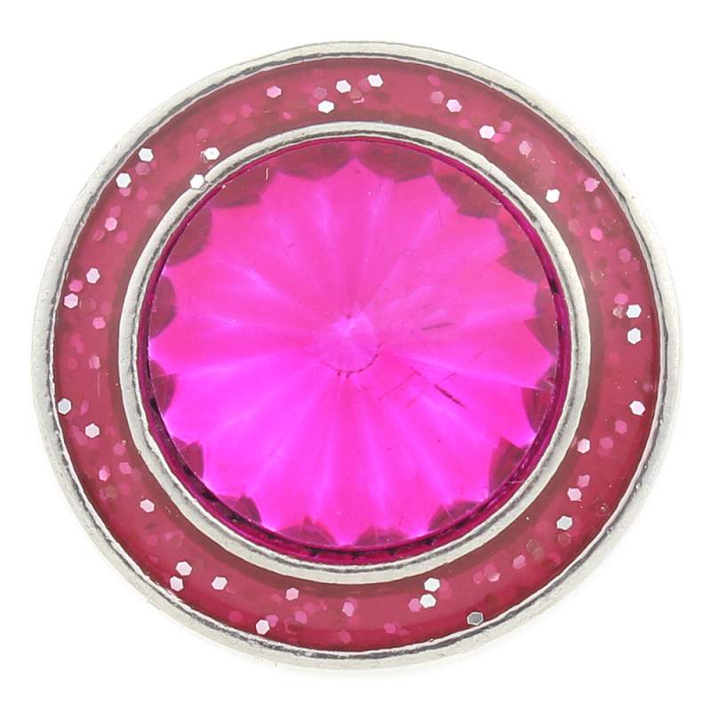 20mm design Snap Button plated sliver with glass rhinestone