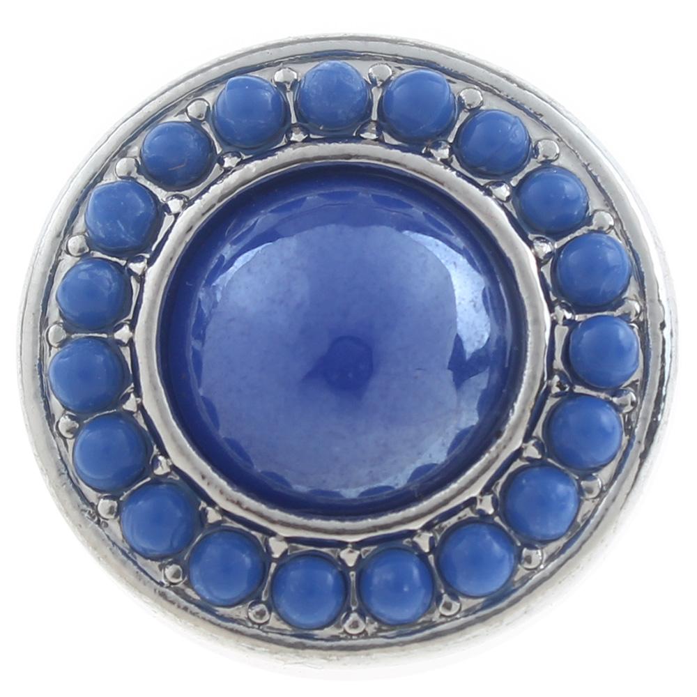 20mm Snap Button plated sliver with rhinestone