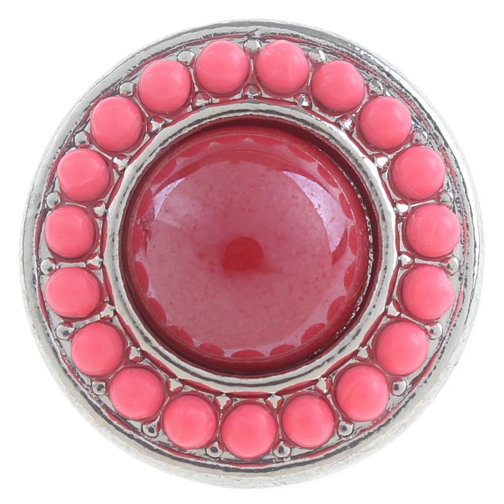 20mm Snap Button plated sliver with rhinestone