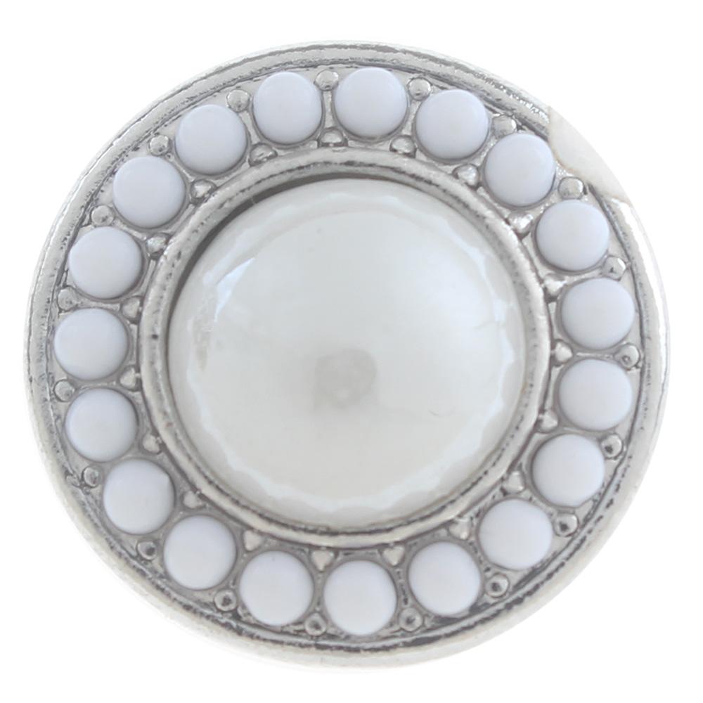 20mm Snap Button plated sliver with rhinestone