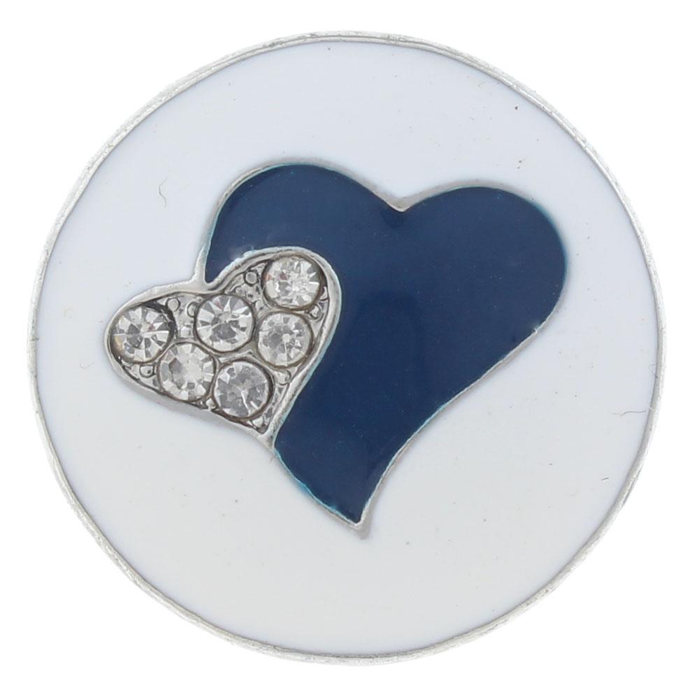 20mm Snap Button plated sliver with rhinestone