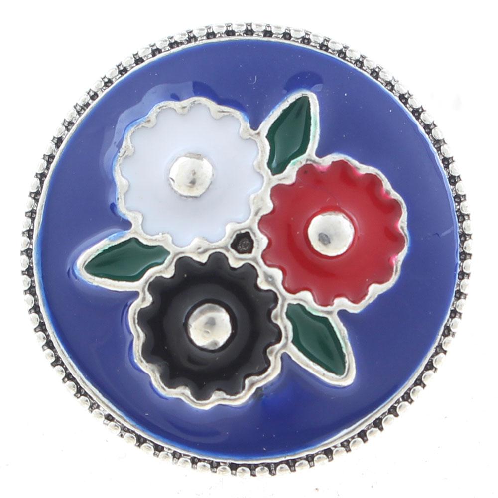 20mm Snap Button plated sliver with rhinestone