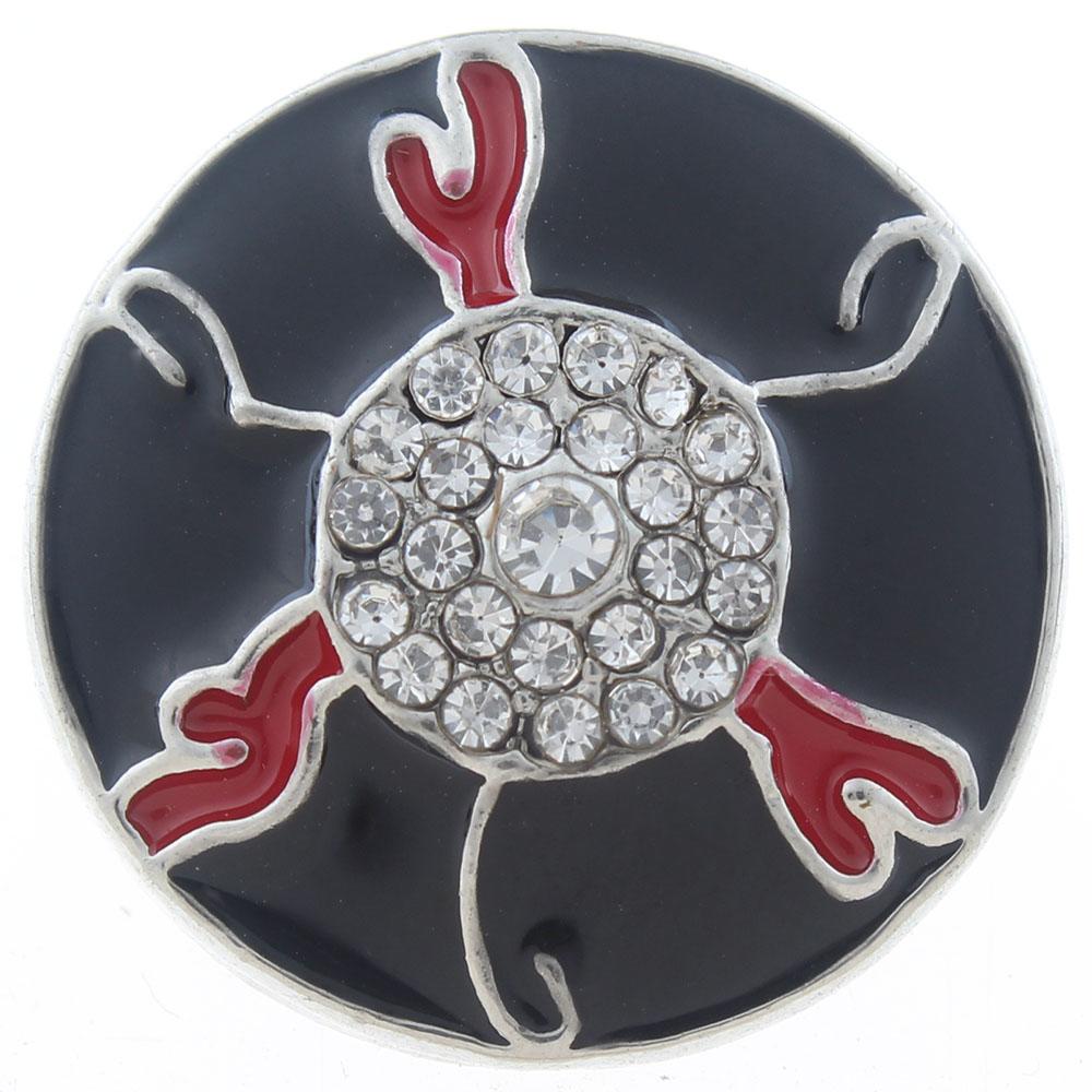 20mm Snap Button plated sliver with rhinestone