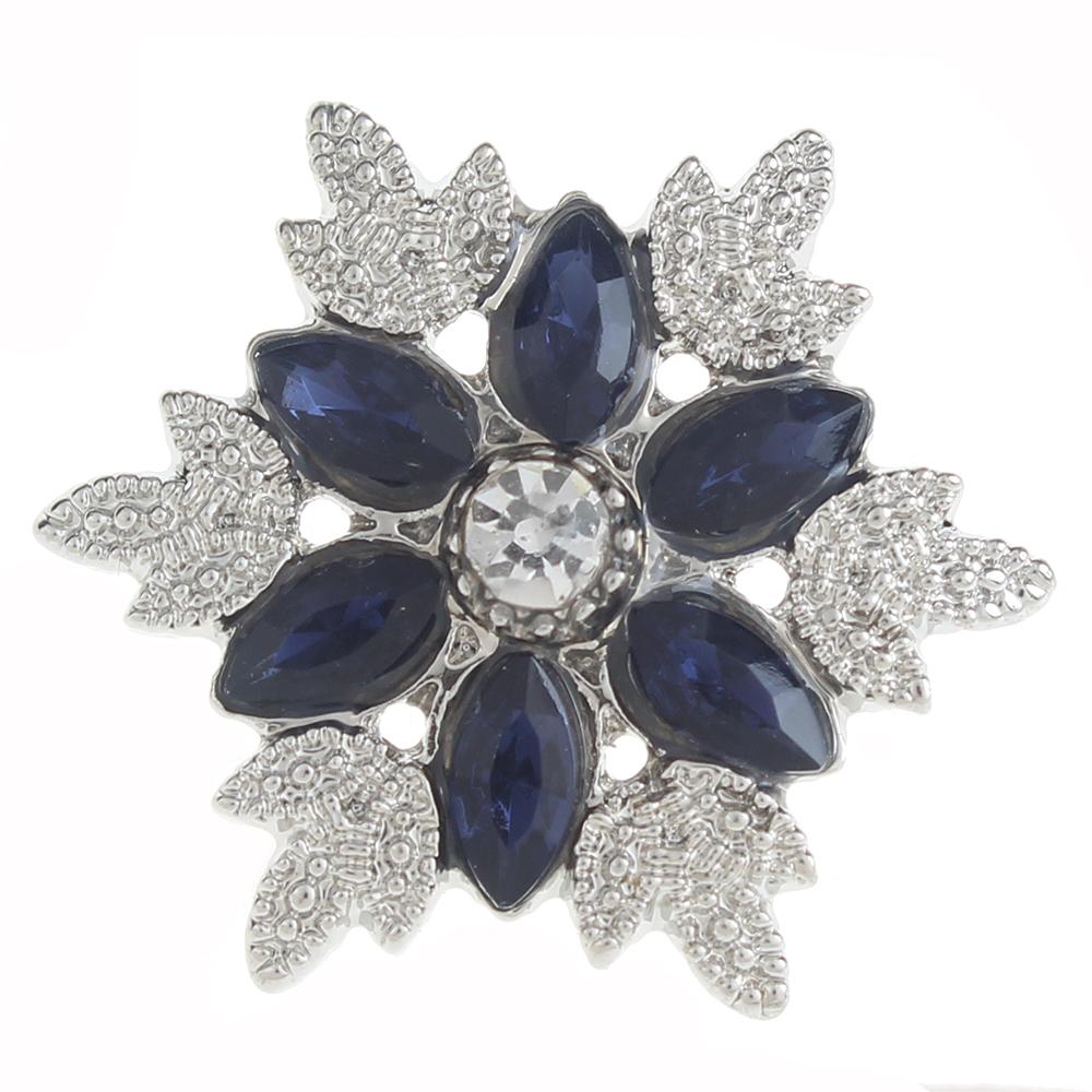 20mm design Snap Button plated sliver with rhinestone