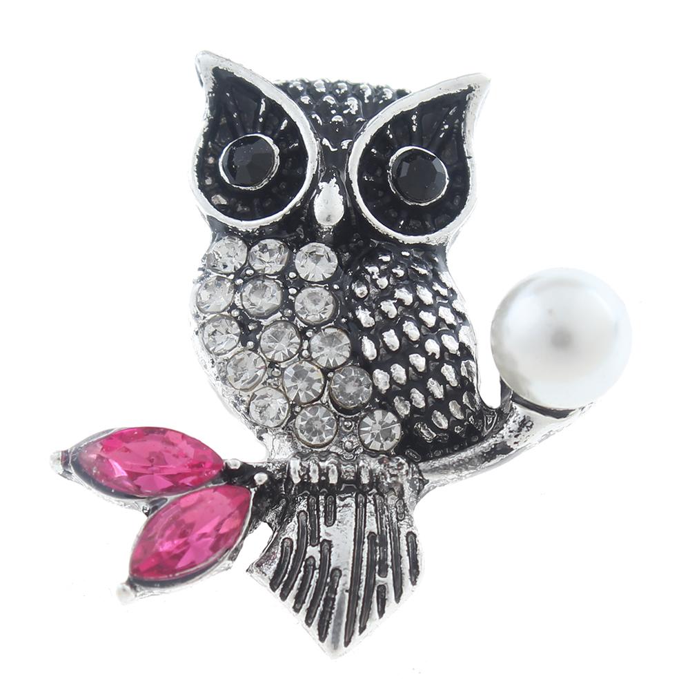 20mm Snap Button plated sliver with rhinestone