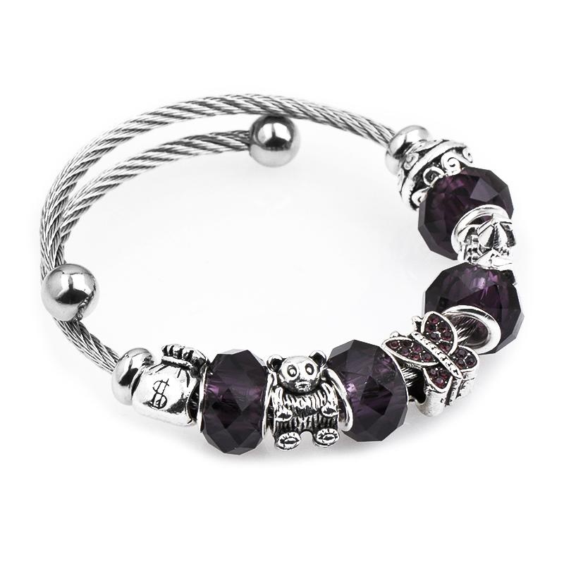 Adjustable Stainless steel European Beads Bracelets