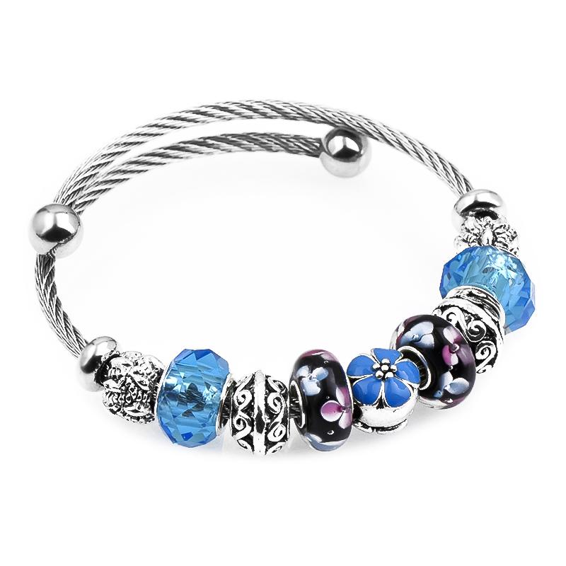 Adjustable Stainless steel European Beads Bracelets