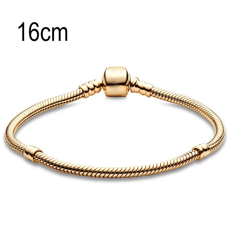 16 CM Golden European Big Hole Beads Snake bone chain Basic Bracelets