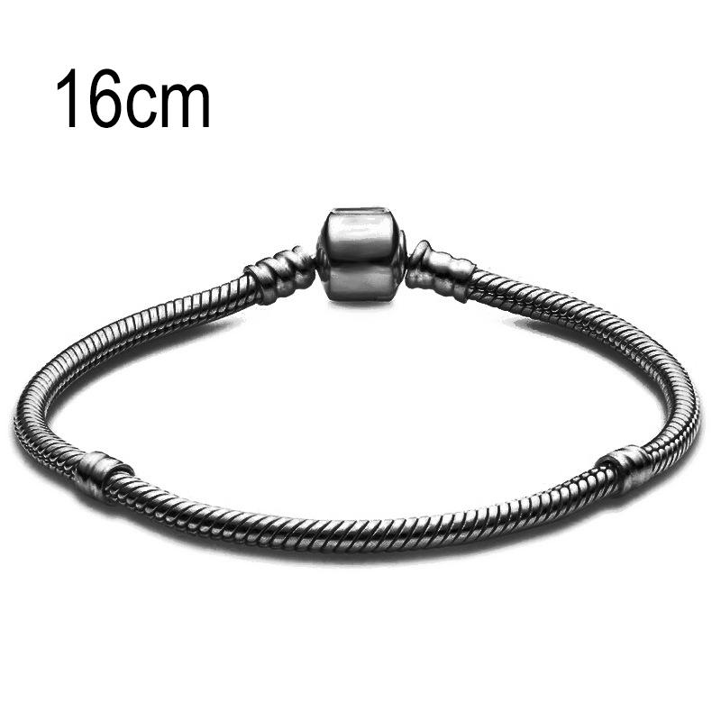 16 CM Black European Big Hole Beads Snake bone chain Basic Bracelets