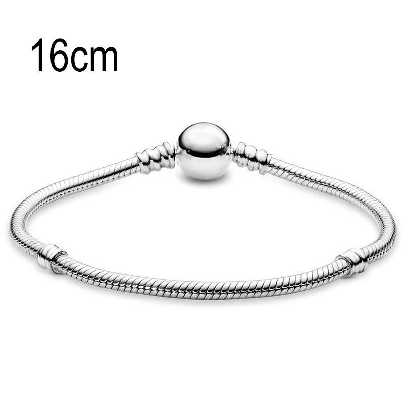 16 CM European Big Hole Beads Snake bone chain Basic Bracelets With Ball Clasp