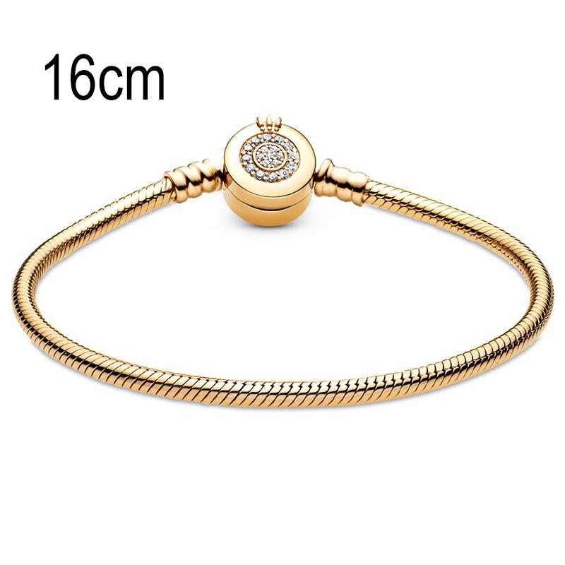 16 CM Golden European Big Hole Beads Snake bone chain Basic Bracelets