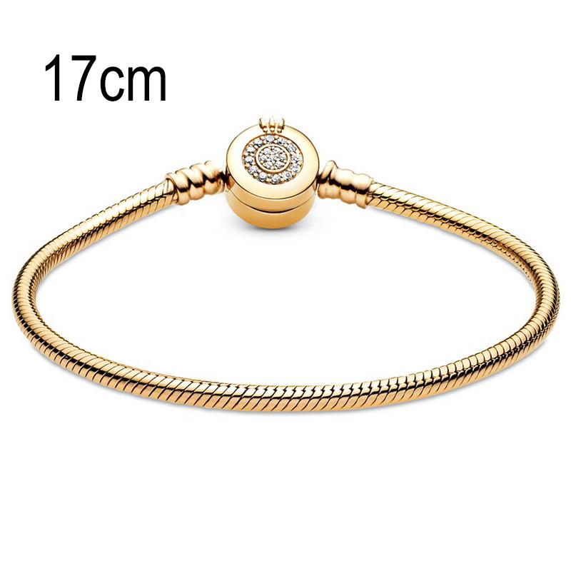 17 CM Golden European Big Hole Beads Snake bone chain Basic Bracelets